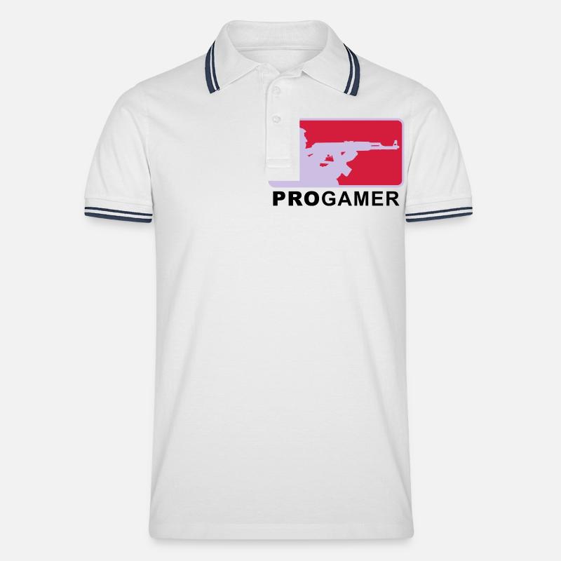 progamer_2011_4_3c - Männer Tipped Poloshirt - Weiß/Navy