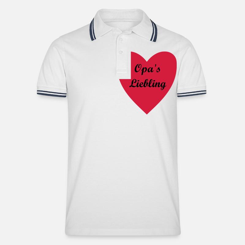 Opa's Liebling - Männer Tipped Poloshirt - Weiß/Navy