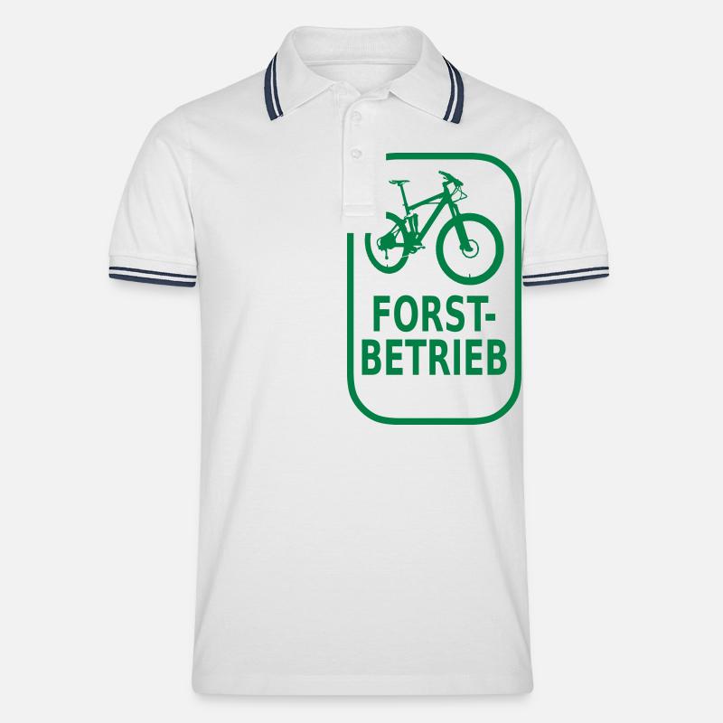 Forstbetrieb - Männer Tipped Poloshirt - Weiß/Navy