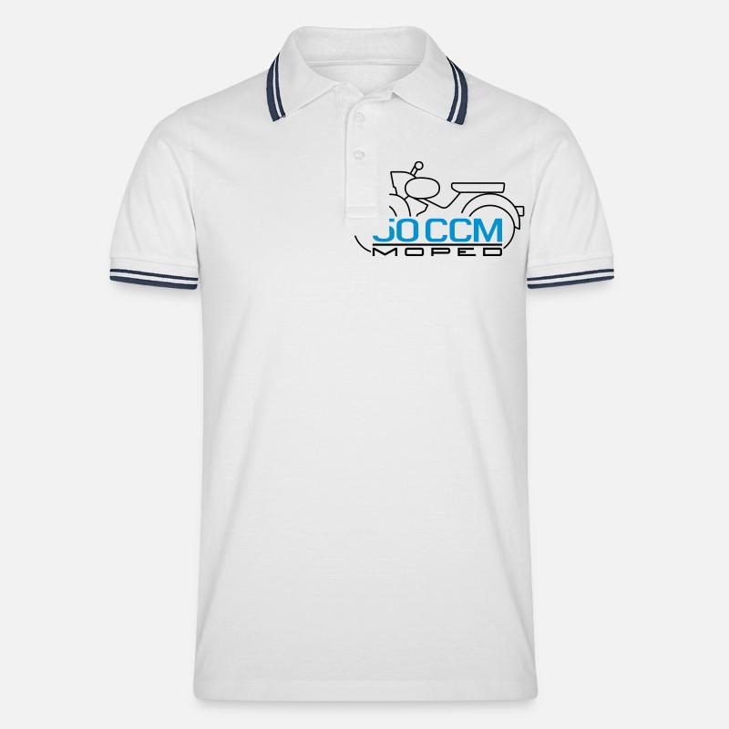 Moped Star 50 ccm Emblem - Männer Tipped Poloshirt - Weiß/Navy