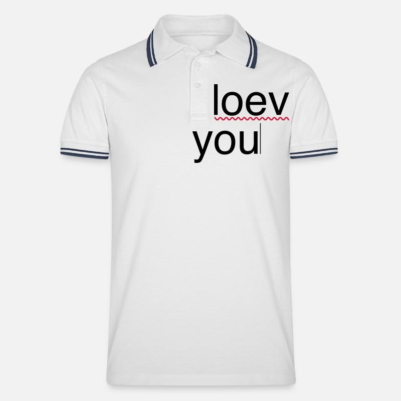 ich liebe dich Fehler - Männer Tipped Poloshirt - Weiß/Navy