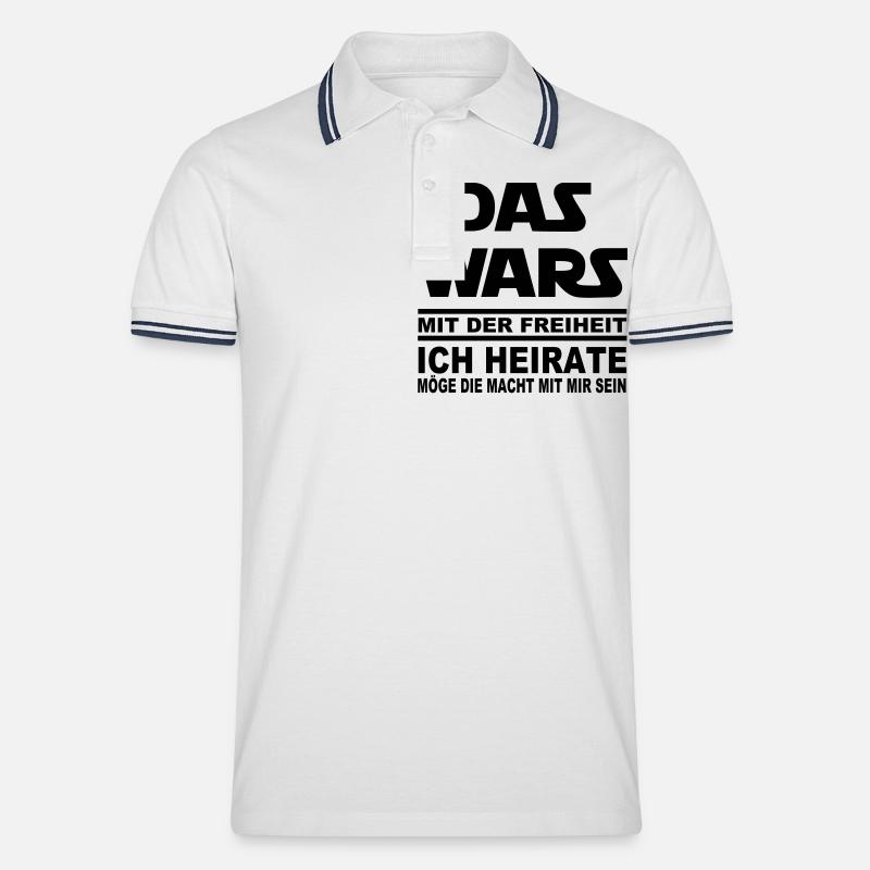 DAS WARS x HEIRATE - Männer Tipped Poloshirt - Weiß/Navy