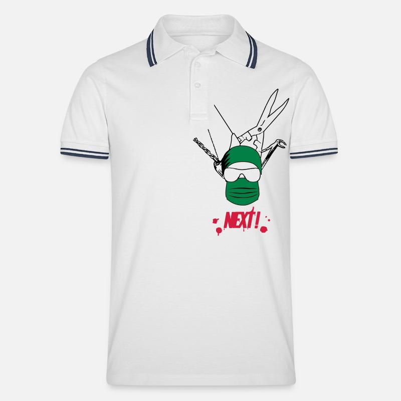 Chirurg - Männer Tipped Poloshirt - Weiß/Navy
