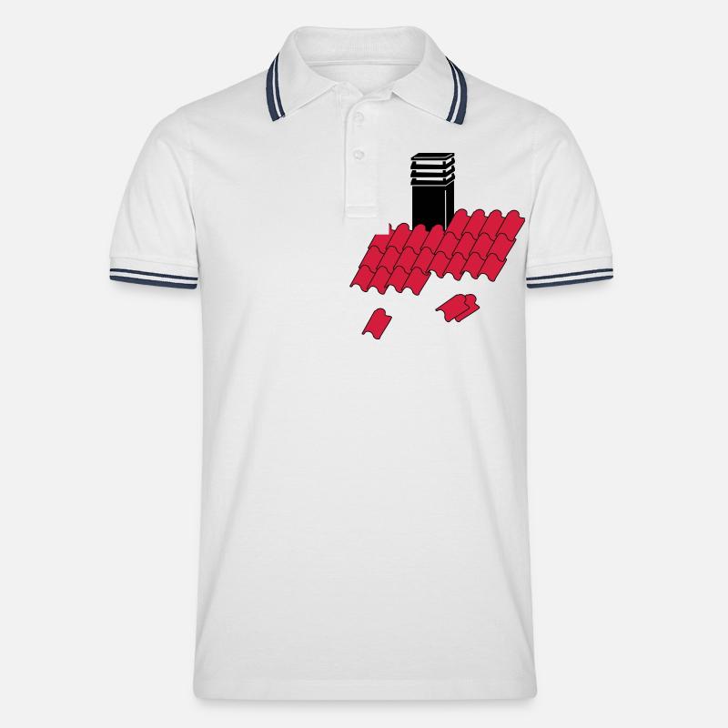 Überdachung _chimney_c1 - Männer Tipped Poloshirt - Weiß/Navy