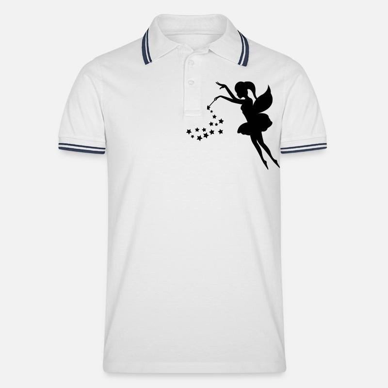 fee1 - Männer Tipped Poloshirt - Weiß/Navy