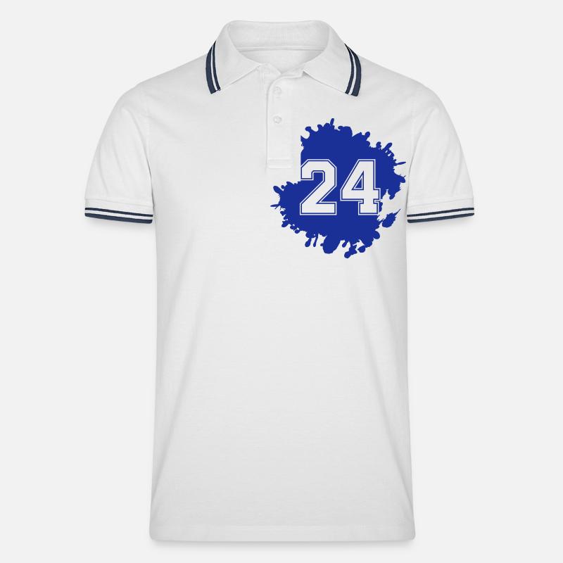 24 klecks - Männer Tipped Poloshirt - Weiß/Navy