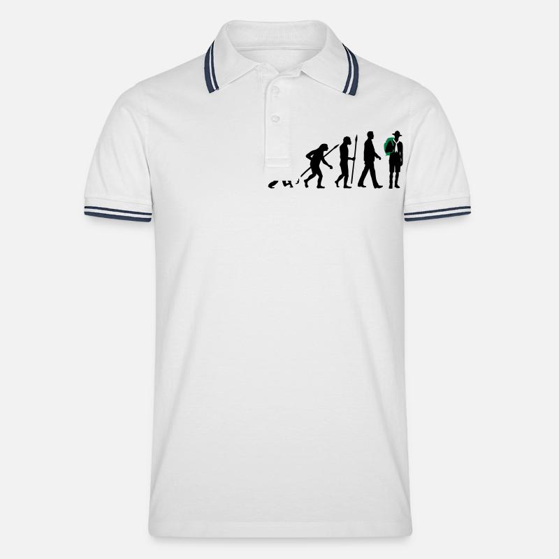 evolution_pfadfinder_2016_b_2c - Männer Tipped Poloshirt - Weiß/Navy