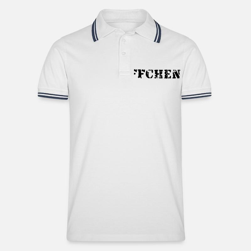äffchen - Männer Tipped Poloshirt - Weiß/Navy