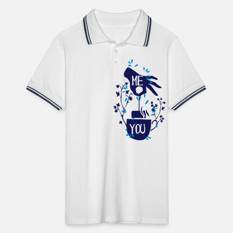 ME YOU TEA, Teebeuteln, Tea, Tee, Teekanne Männer Tipped Poloshirt