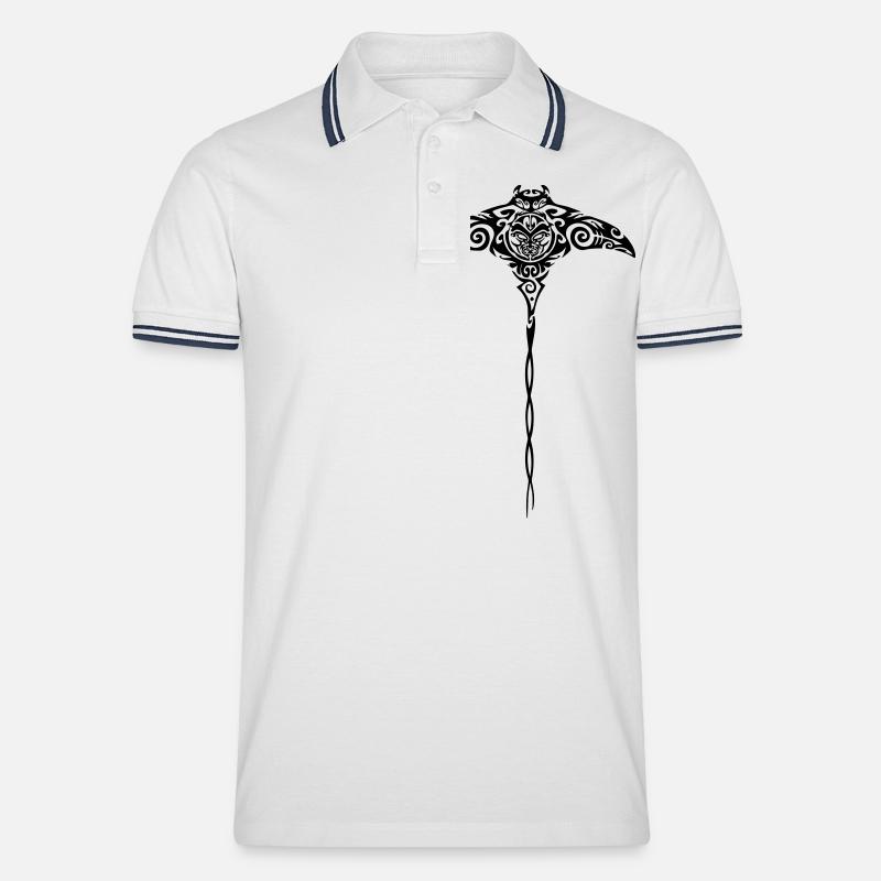 Aloha Ray - Männer Tipped Poloshirt - Weiß/Navy