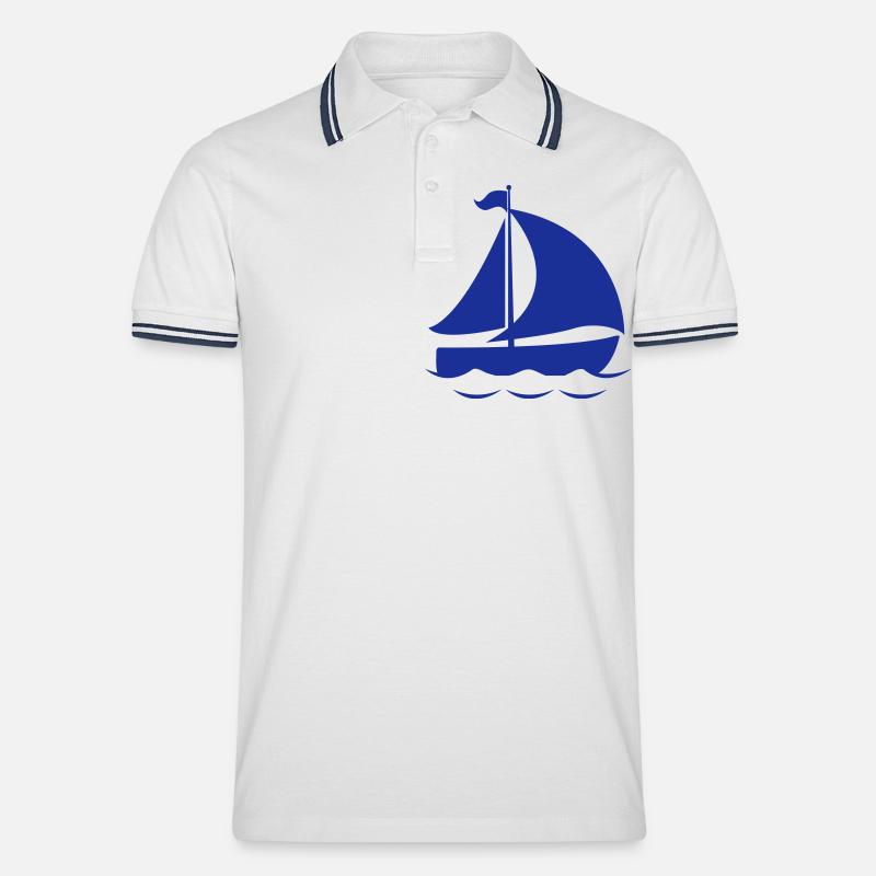 Schiff - Männer Tipped Poloshirt - Weiß/Navy