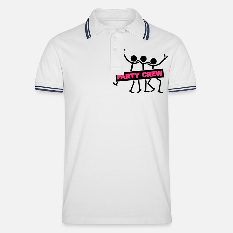 Party Crew Team - Polo tipped Homme - blanc/marine