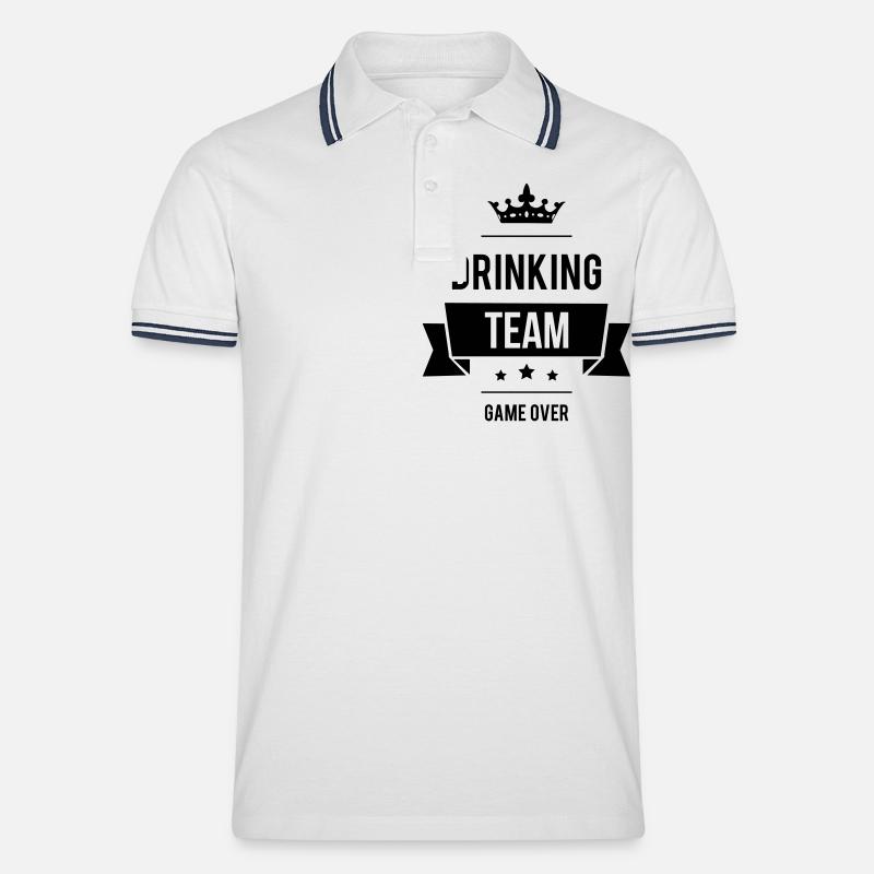 Drinking Team - Männer Tipped Poloshirt - Weiß/Navy