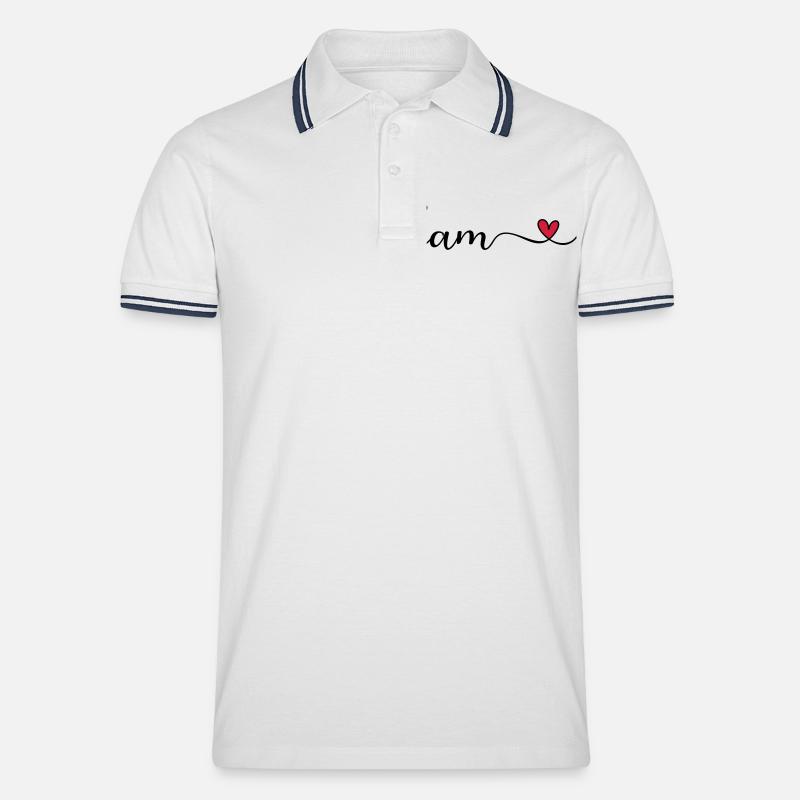 Team - Männer Tipped Poloshirt - Weiß/Navy