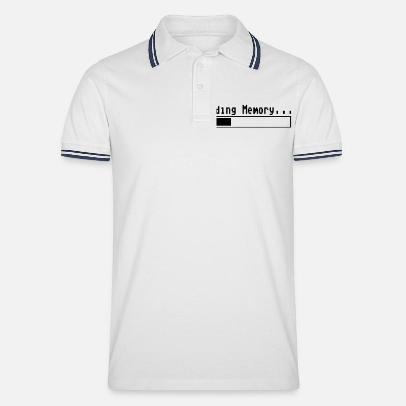 Loading Memory... - Männer Tipped Poloshirt - Weiß/Navy