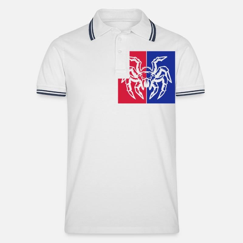 spinne spider - Männer Tipped Poloshirt - Weiß/Navy