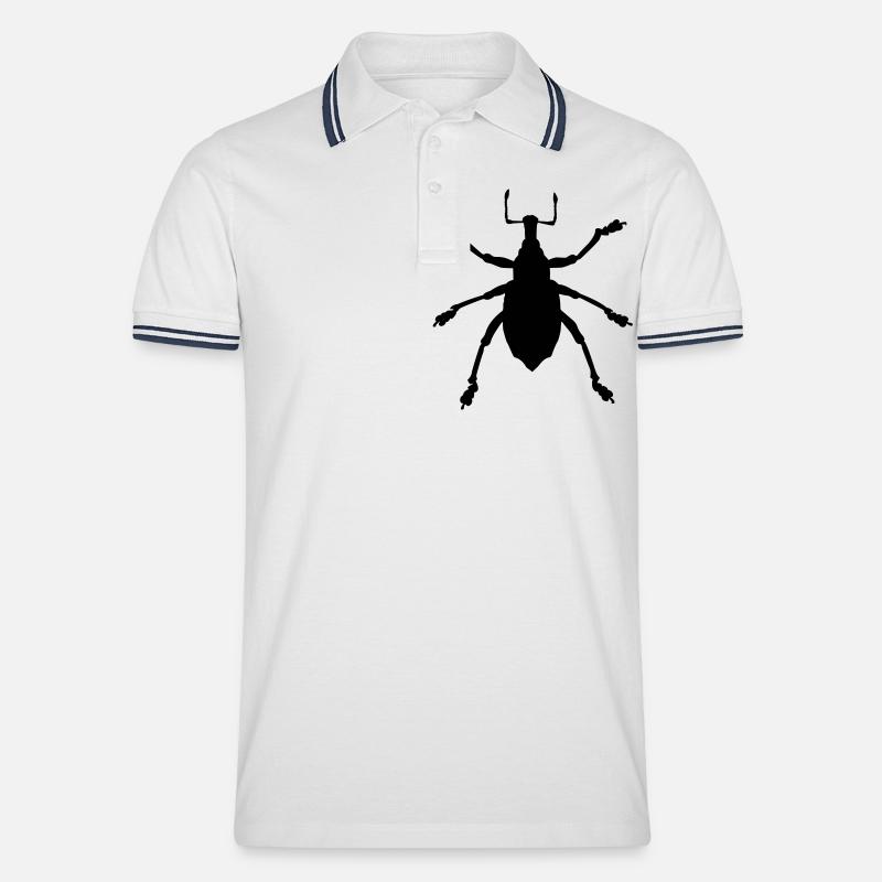 Käfer - Männer Tipped Poloshirt - Weiß/Navy