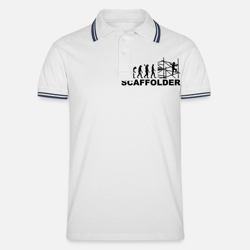 Gerüstbauer - Männer Tipped Poloshirt - Weiß/Navy