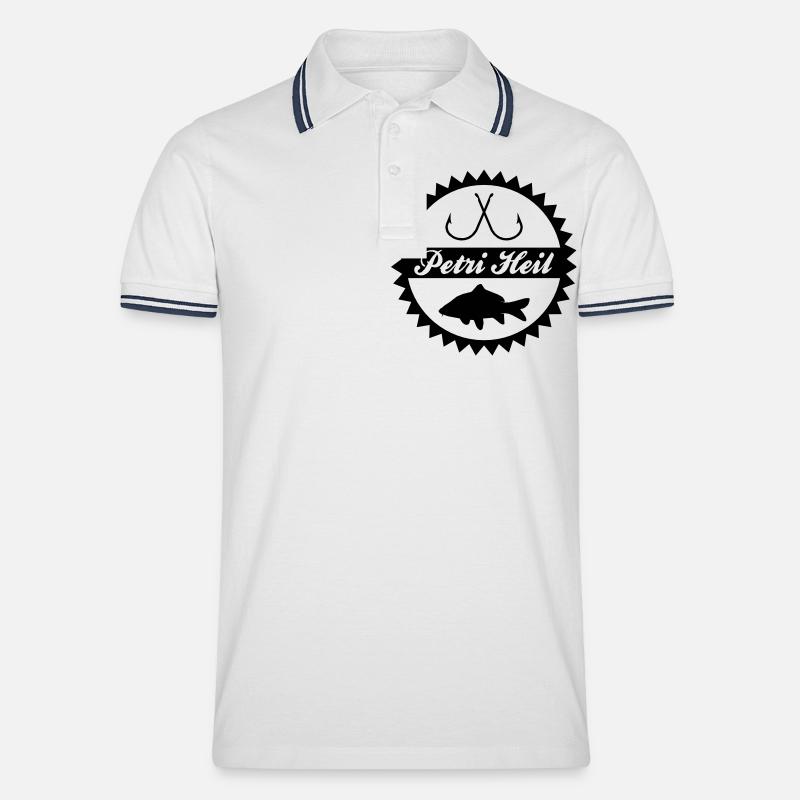 Petri Heil - Männer Tipped Poloshirt - Weiß/Navy
