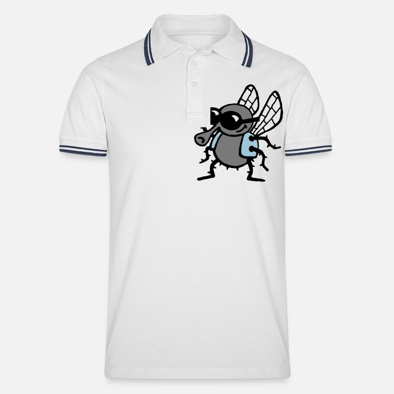 cool_fly_3c_white - Männer Tipped Poloshirt - Weiß/Navy