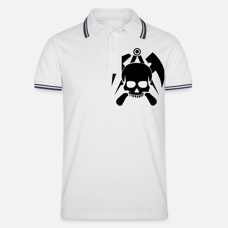 Crâne d'un couvreur - Polo tipped Homme - blanc/marine