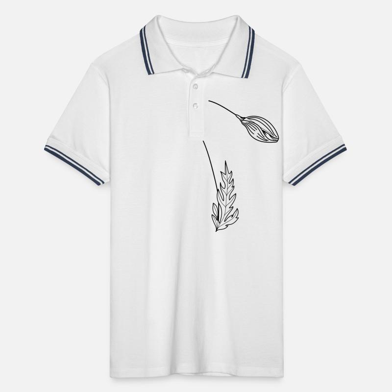 Coquelicot 29 fleur de pavot fleur Polo tipped Homme