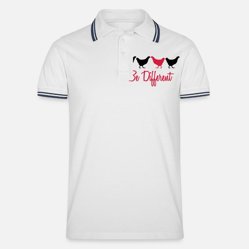 Be Different Hhs mit Text - Men's Tipped Polo Shirt - white/navy