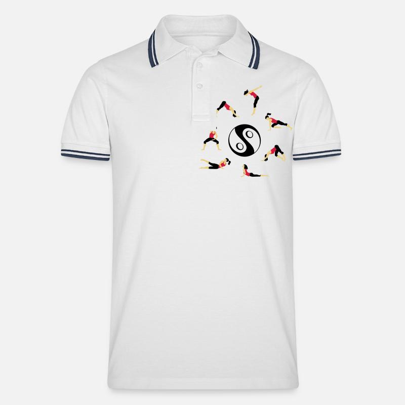 Deepwork - Männer Tipped Poloshirt - Weiß/Navy