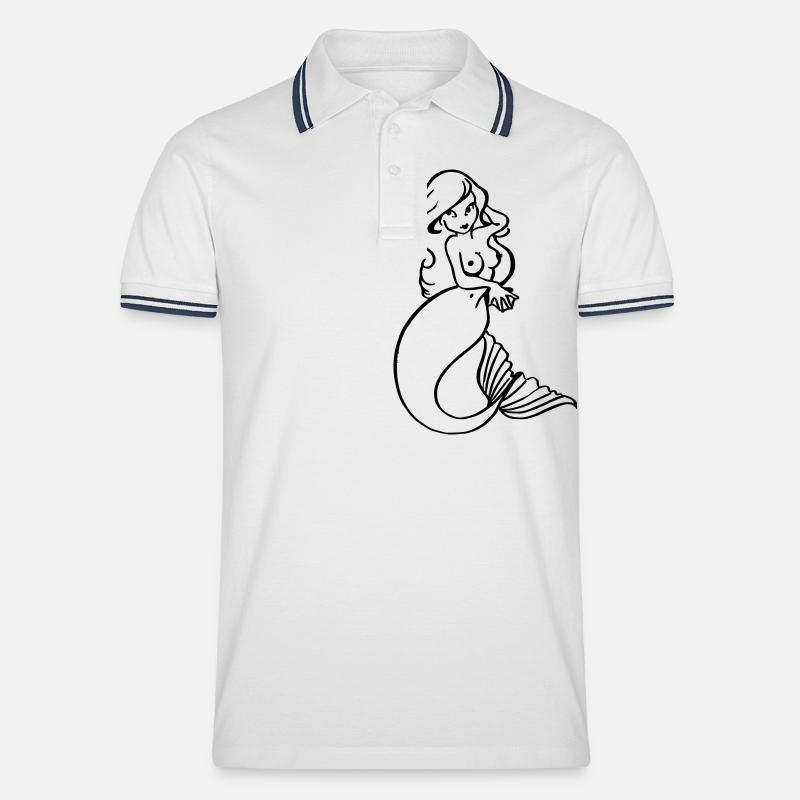Nixe - Männer Tipped Poloshirt - Weiß/Navy