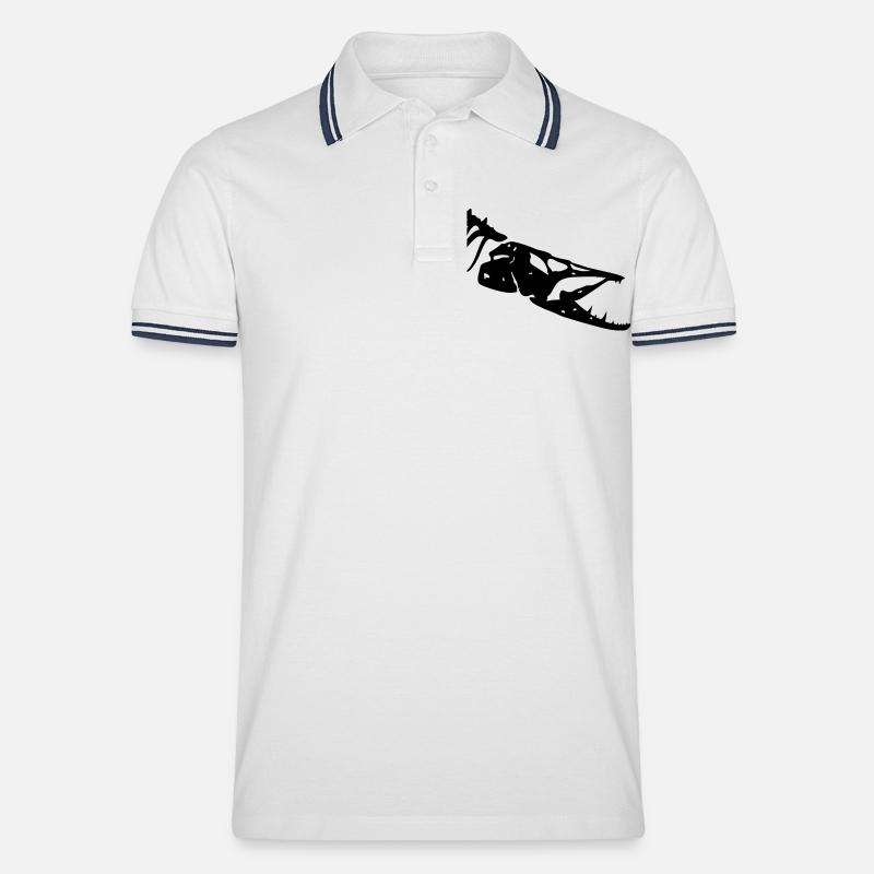 pike_bone1 - Männer Tipped Poloshirt - Weiß/Navy