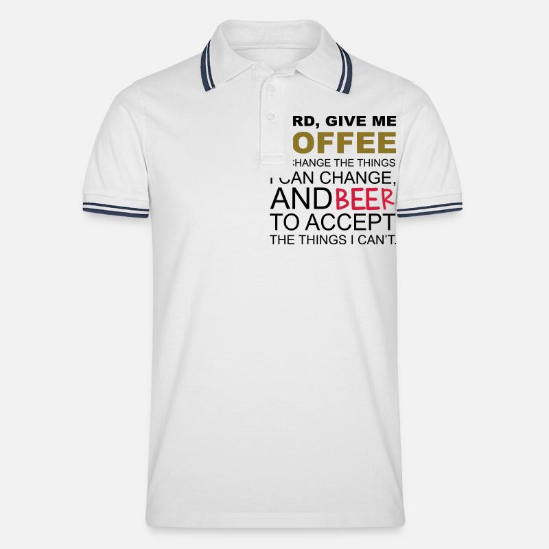 Coffee & Beer - Männer Tipped Poloshirt - Weiß/Navy