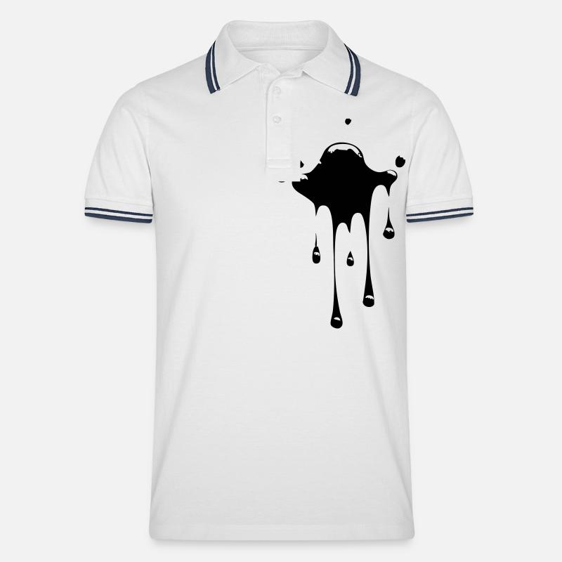 fleck_klecks - Männer Tipped Poloshirt - Weiß/Navy