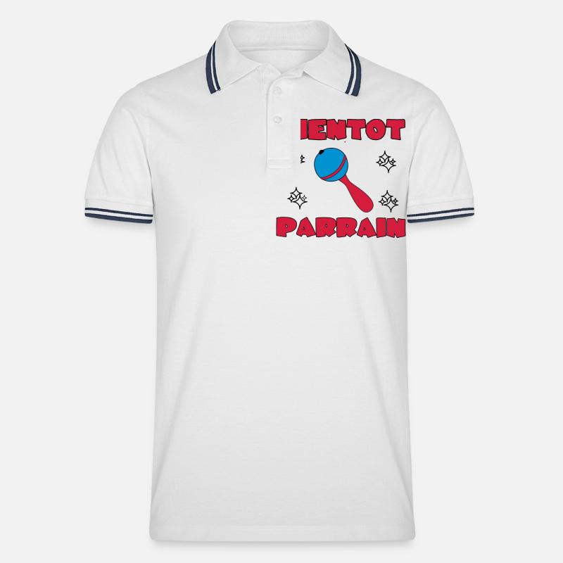 BALD PATE SEIN - Männer Tipped Poloshirt - Weiß/Navy