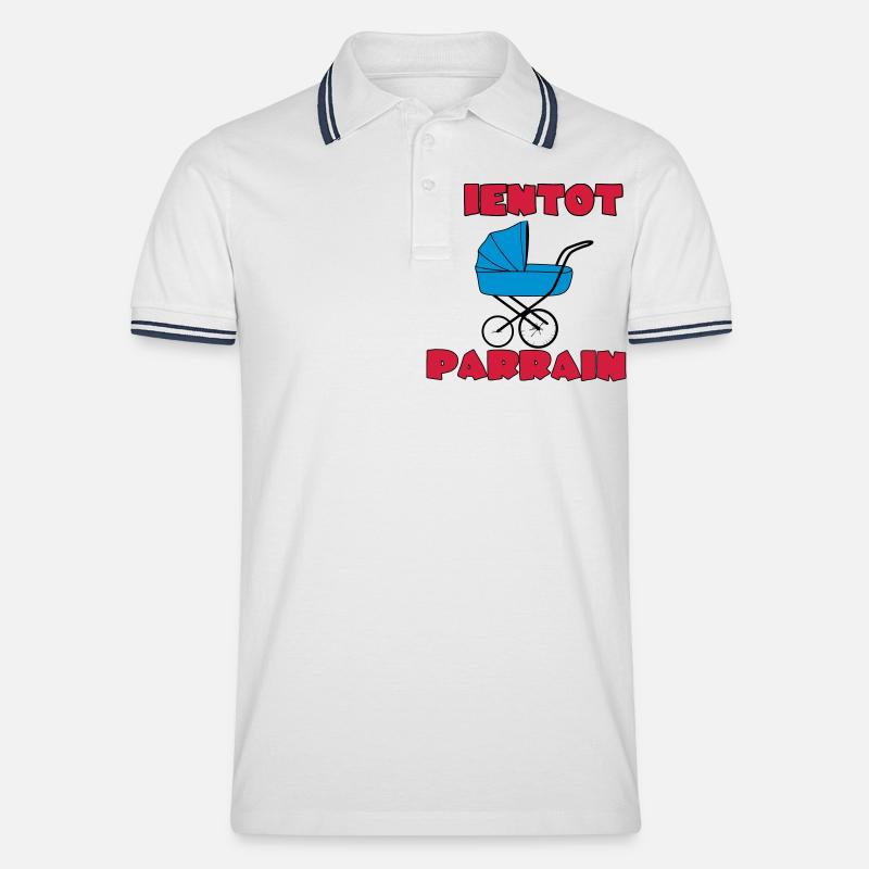 BALD PATE SEIN - Männer Tipped Poloshirt - Weiß/Navy