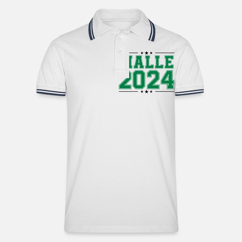 malle 2024 stern - Männer Tipped Poloshirt - Weiß/Navy
