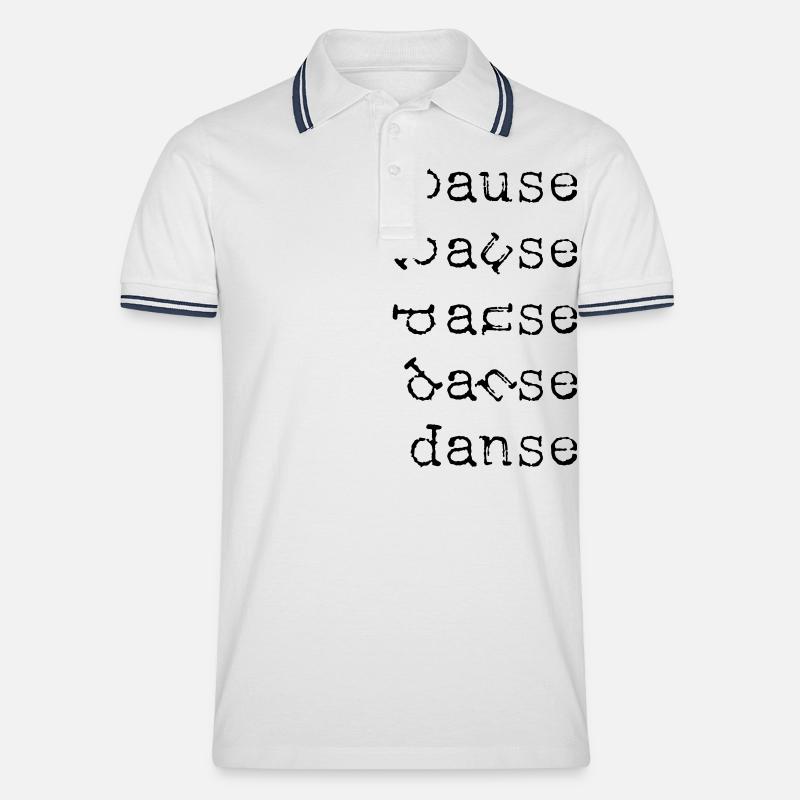 TANZPAUSE - Männer Tipped Poloshirt - Weiß/Navy