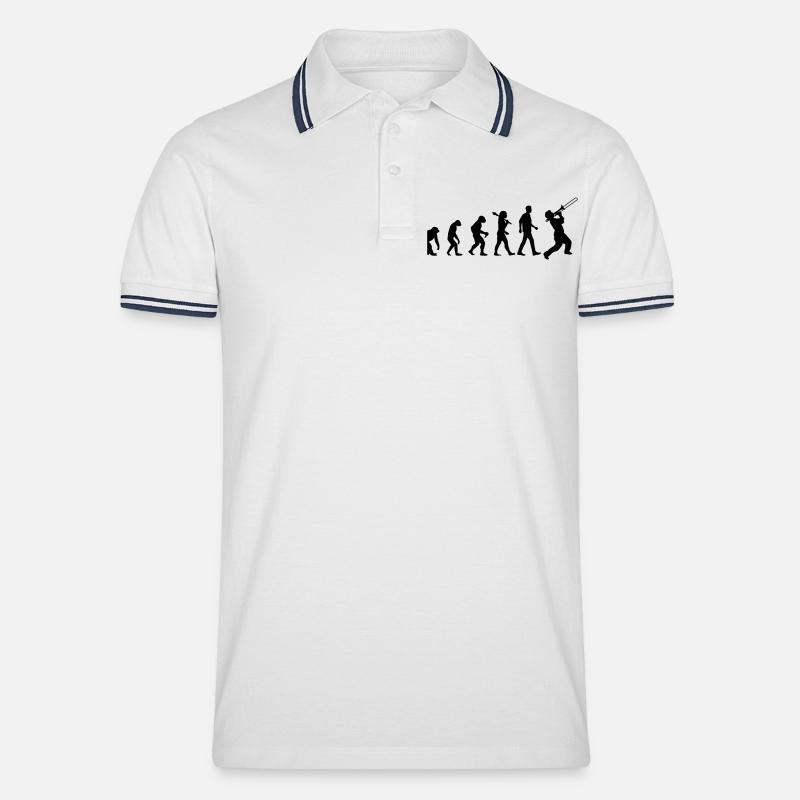 Jazz Evolution - Männer Tipped Poloshirt - Weiß/Navy