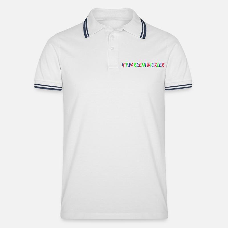 AI Software Developer - Men's Tipped Polo Shirt - white/navy