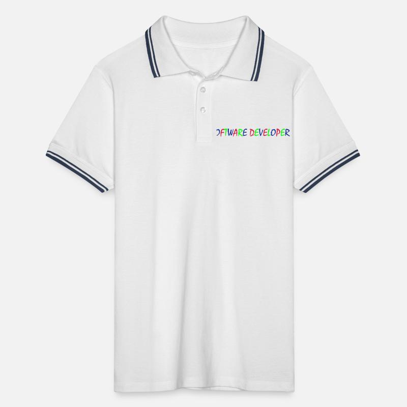 AI Software Developer – Bunte Typografie Männer Tipped Poloshirt