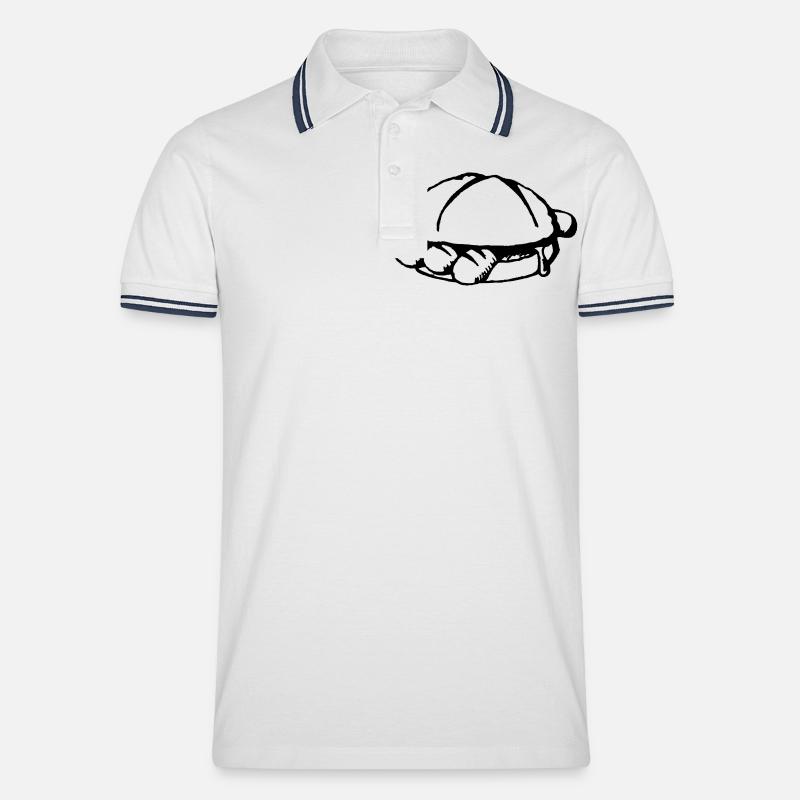 weggla, Bratwurstsemmel - Männer Tipped Poloshirt - Weiß/Navy