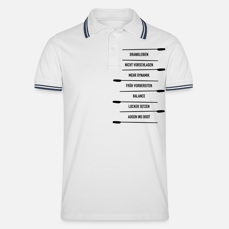 Rudercoach - Männer Tipped Poloshirt - Weiß/Navy