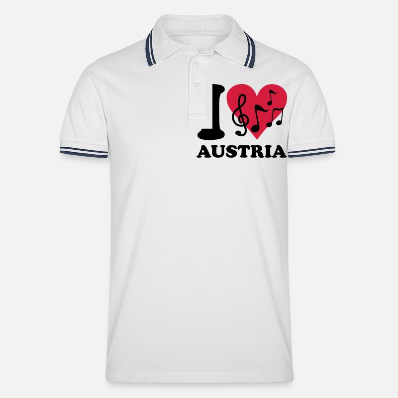 I love Austria - Männer Tipped Poloshirt - Weiß/Navy