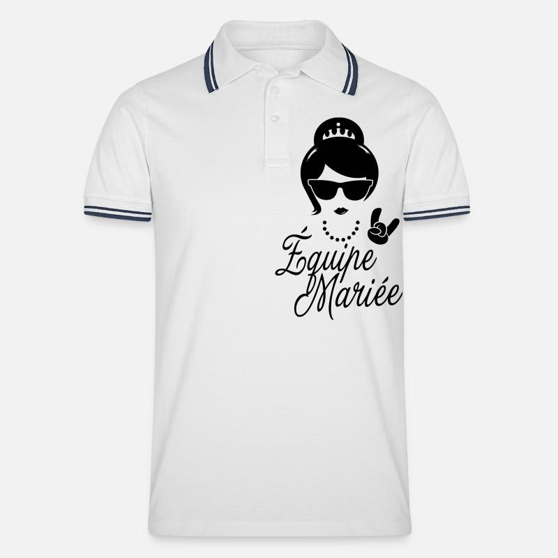 Team-Braut Zukunft EVJ Beerdigung Leben - Männer Tipped Poloshirt - Weiß/Navy