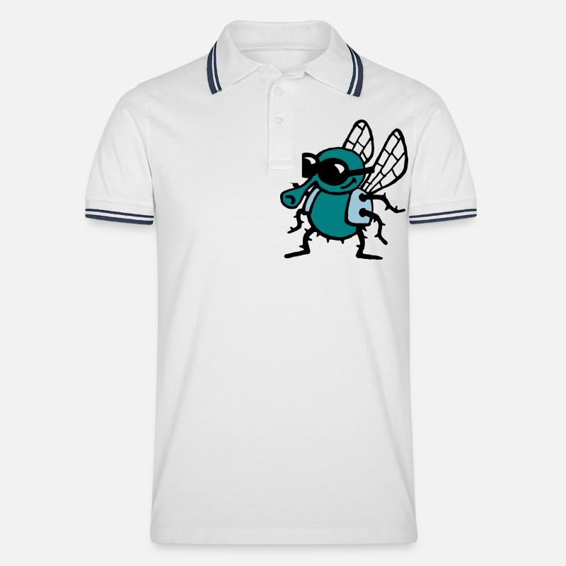 cool_fly_3c_white - Männer Tipped Poloshirt - Weiß/Navy