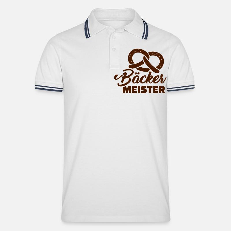 Bäcker - Männer Tipped Poloshirt - Weiß/Navy