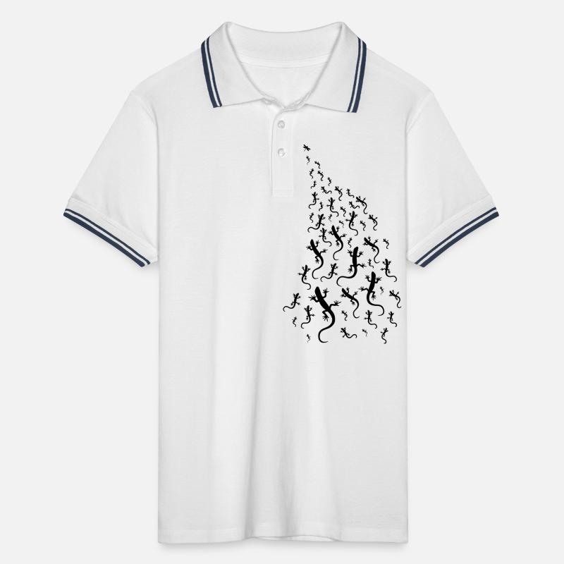 Eidechsen jagen eine Libelle Männer Tipped Poloshirt