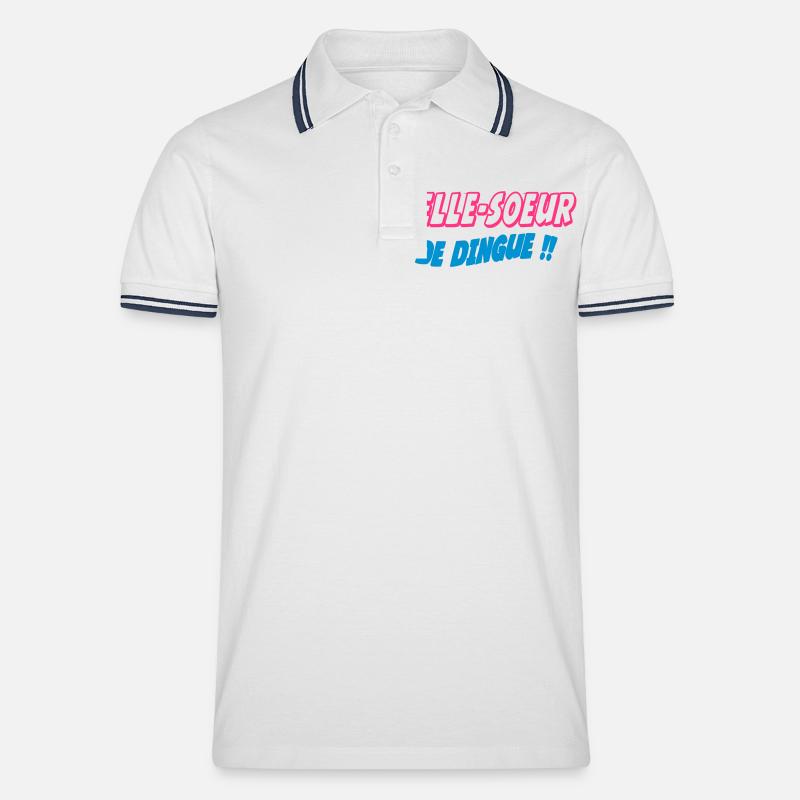 Verrückte Schwägerin - Männer Tipped Poloshirt - Weiß/Navy