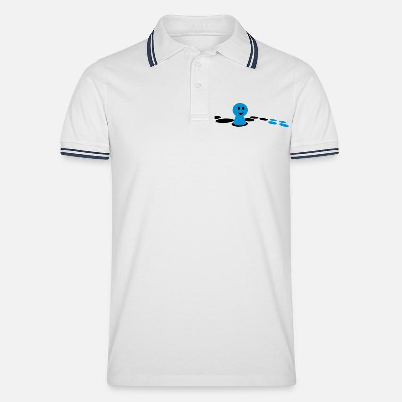 Brettspiel - Männer Tipped Poloshirt - Weiß/Navy