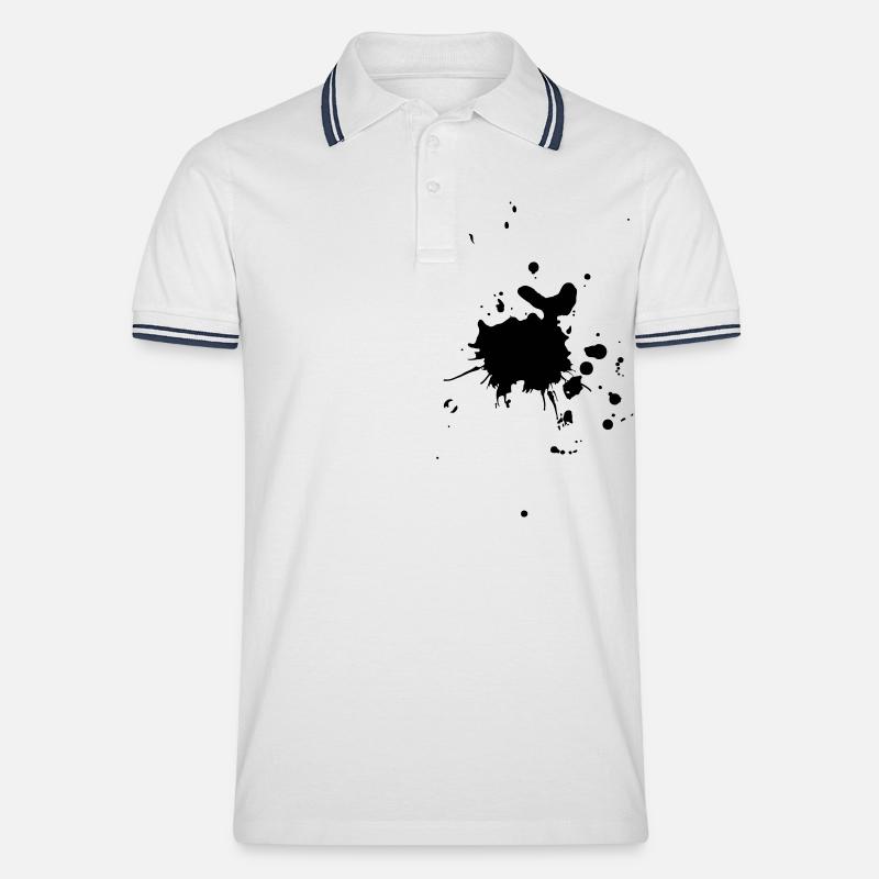 Paintball1 - Männer Tipped Poloshirt - Weiß/Navy