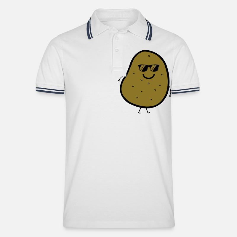 coole kartoffel - Männer Tipped Poloshirt - Weiß/Navy